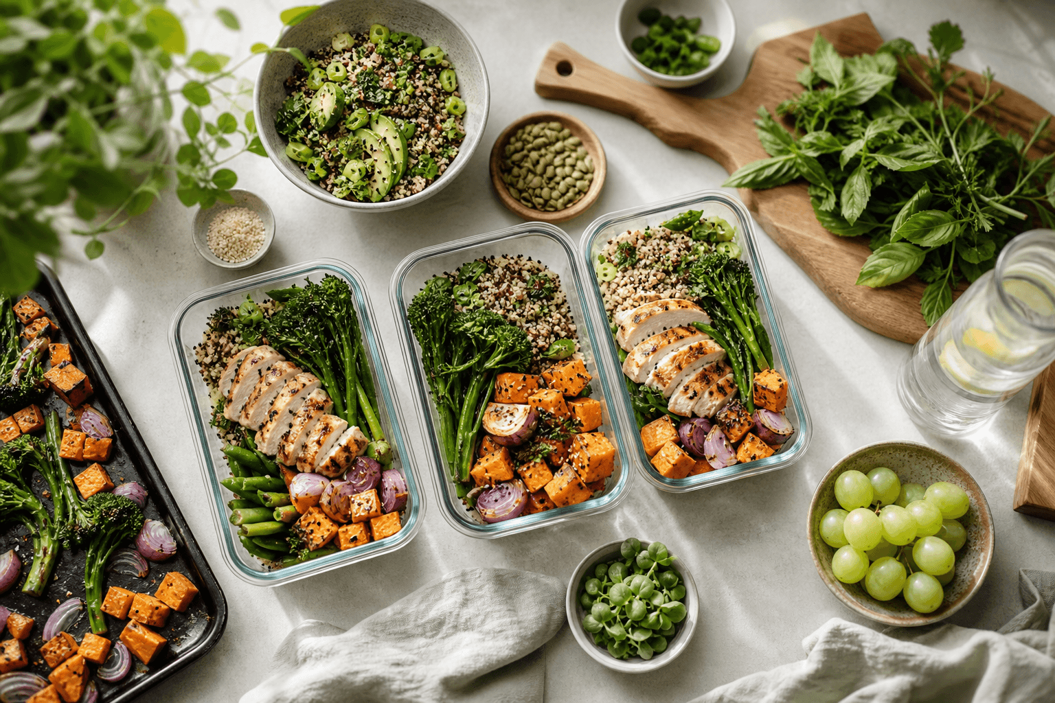 Fresh healthy meals prepared for the week